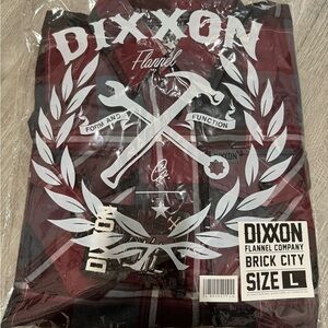 DIXXON Brick City Flannel Shirt - Burgundy and Black